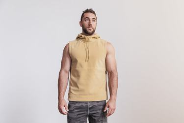 Nobull Arctic Sleeveless Men's Pullover Beige | Australia (UG1906)